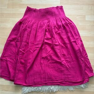 Gap Fuschia Pull On Linen Blend Skirt XL